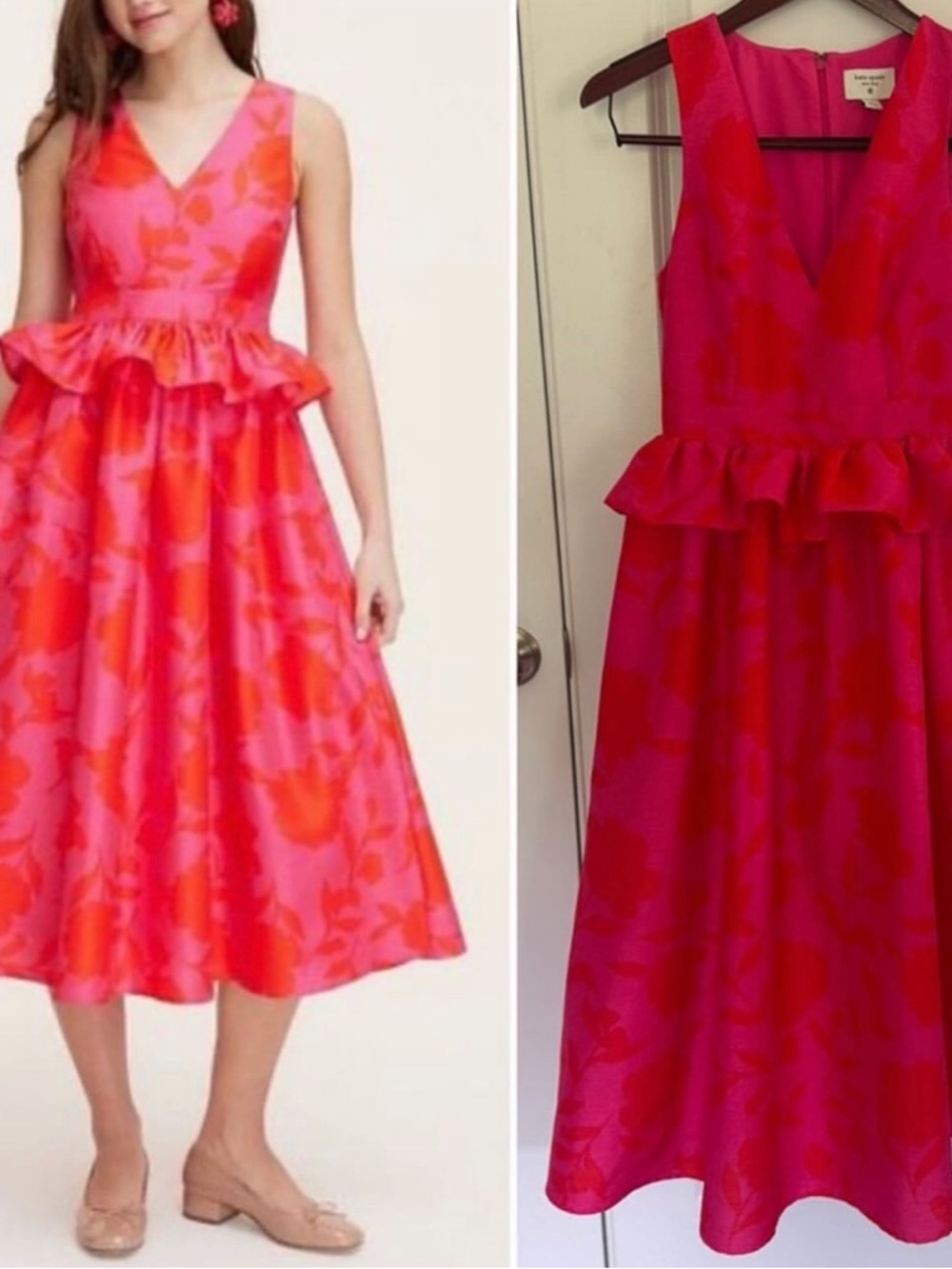 Kate Spade x Target Classic Rose Peplum Midi Dress